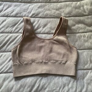 Aerie Tan Seamless Sports Bra